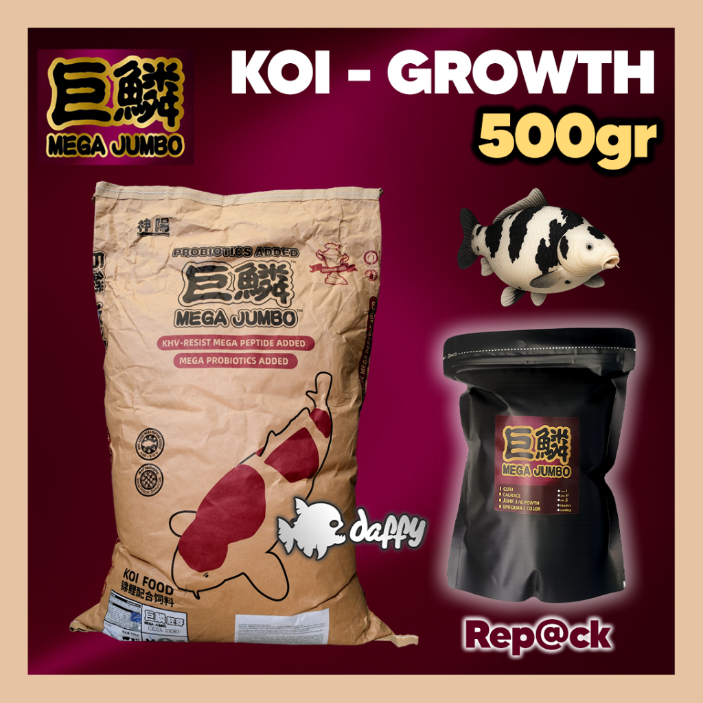 Mega Jumbo JUMBO GROWTH 500g gram pelet koi pakan koi megajumbo koi food