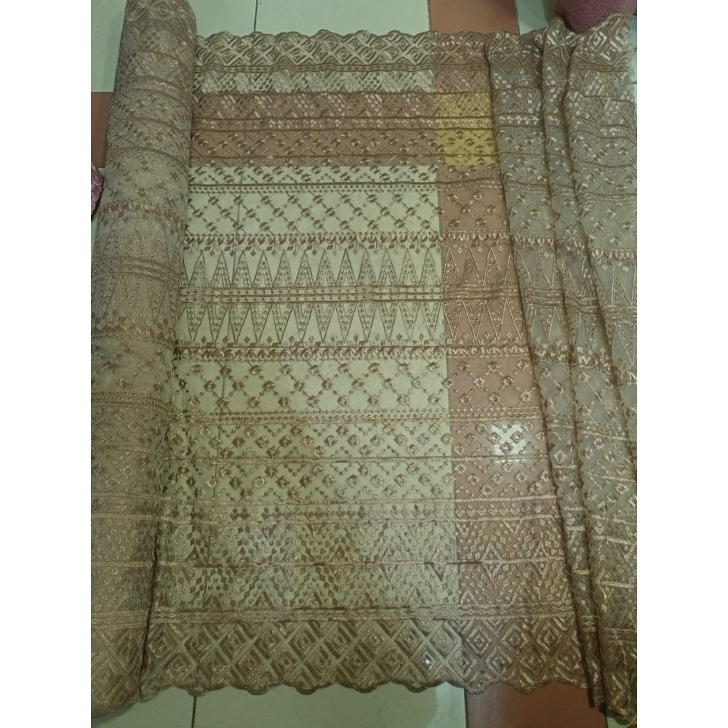 BAHAN KAIN ORGANZA SAPTO MOTIF/ORGANZA SAPTO TERBARU/BAHAN TERMURAH DAN BAGUS/HARGA SETENGAH METER(0