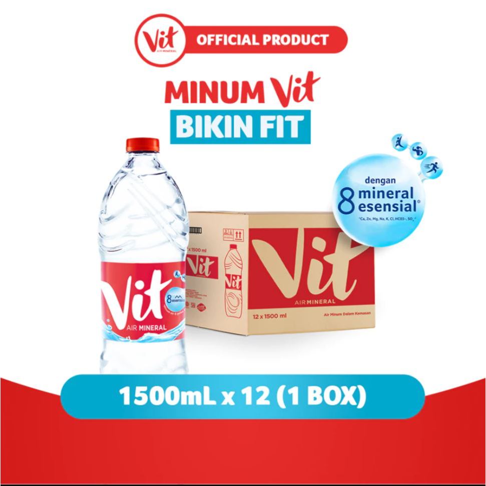 VIT 1500 ml 1 Dus Isi 12 Botol