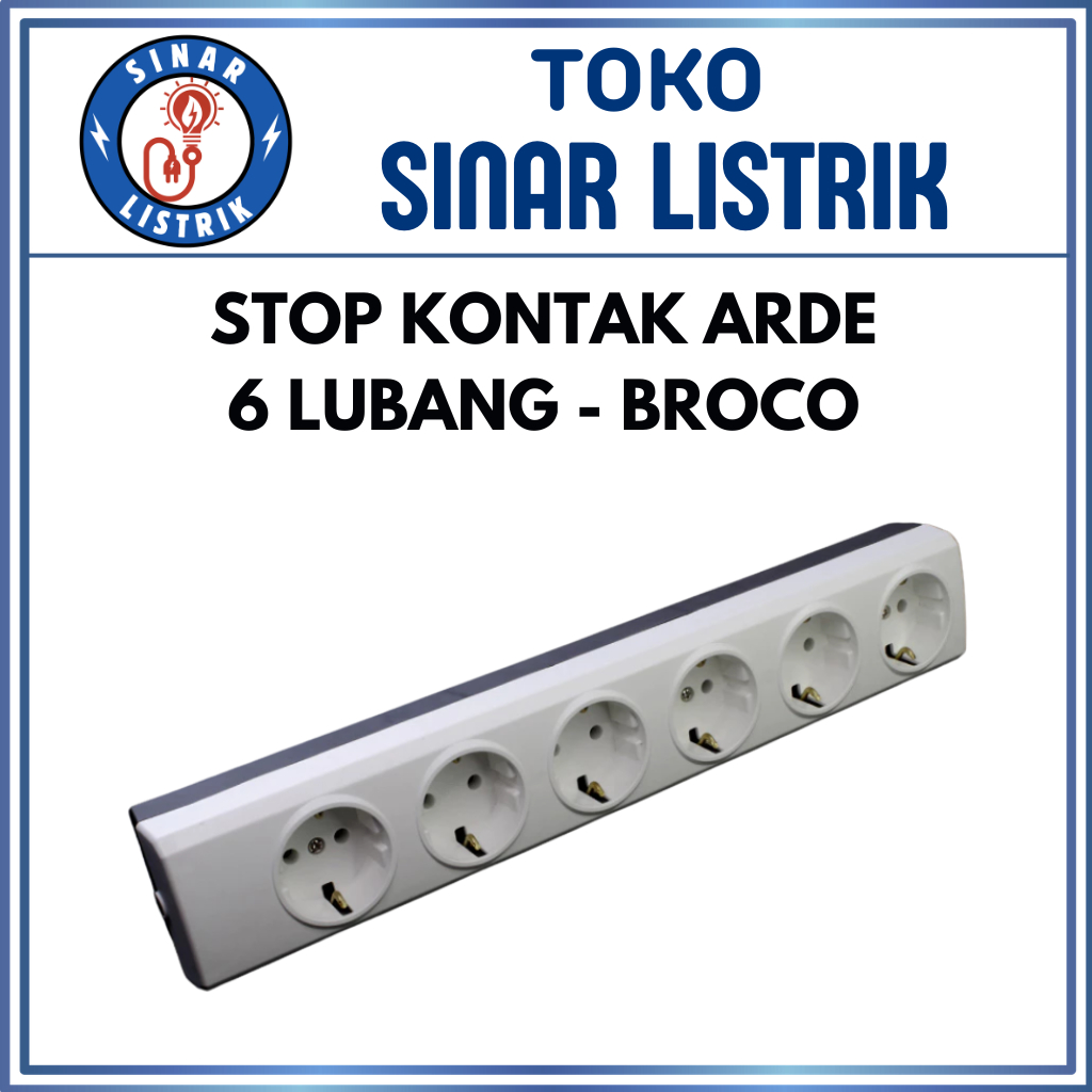 Stop Kontak BROCO / Terminal BROCO / Stop Kontak 6 Lubang Putih BROCO - 15360