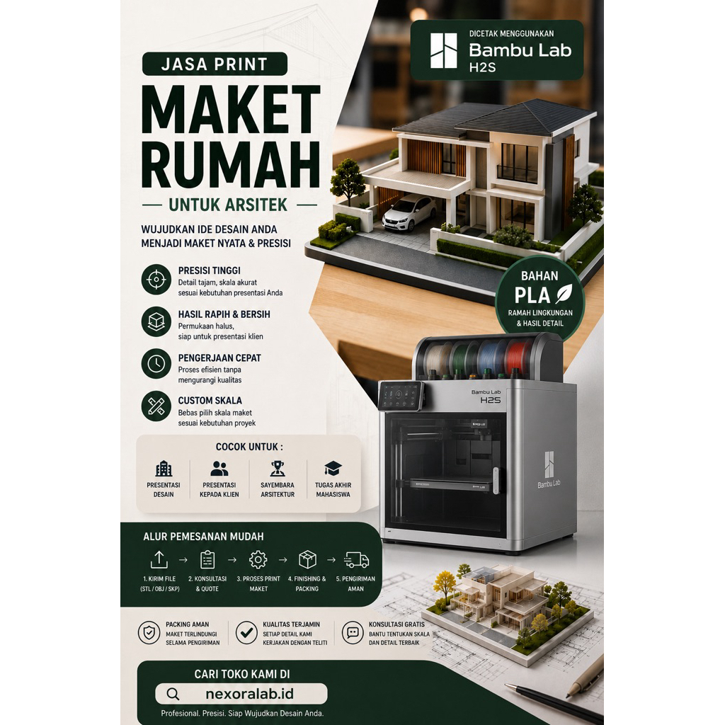 Jasa Print Maket Rumah Miniatur 3D | Cocok Presentasi & Tender