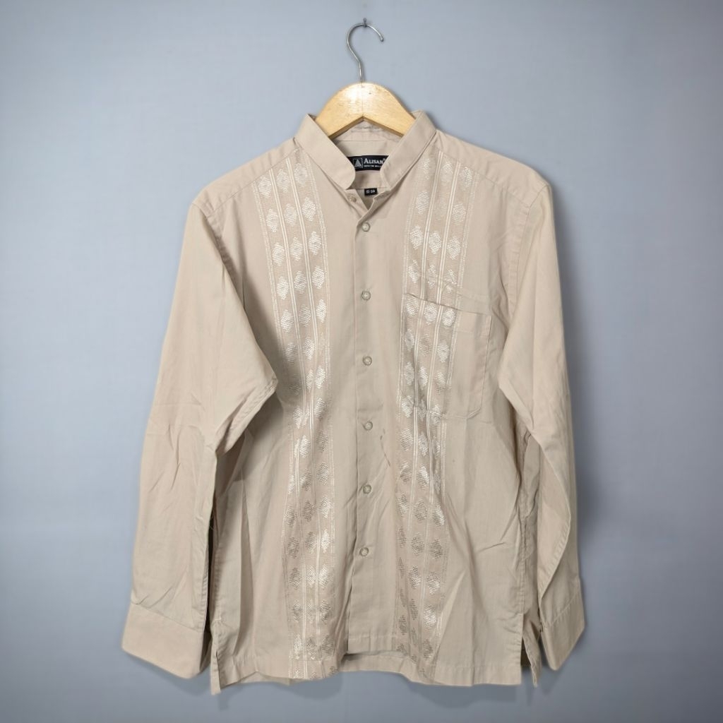 Kemeja Koko Alisan Super Fine Quality coklat Lengan Panjang – Size L, Adem & Nyaman