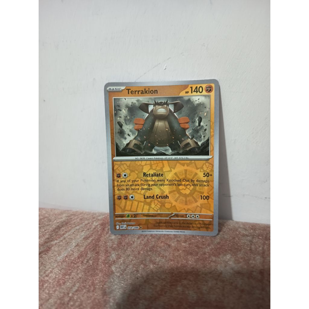 kartu pokemon original holo reverse (terrakion)