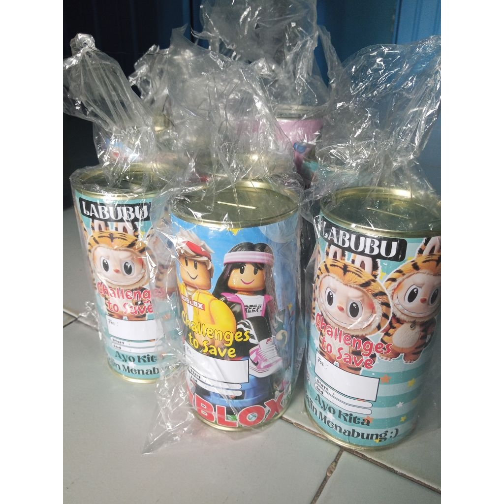 celengan target kaleng tabungan kaleng target