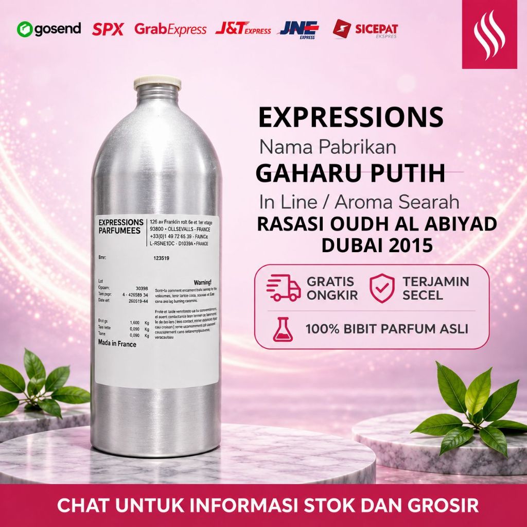 JUAL BIBIT PARFUM ASLI - EXPRESSIONS - GAHARU PUTIH - REPACK - SUMBARA PARFUM