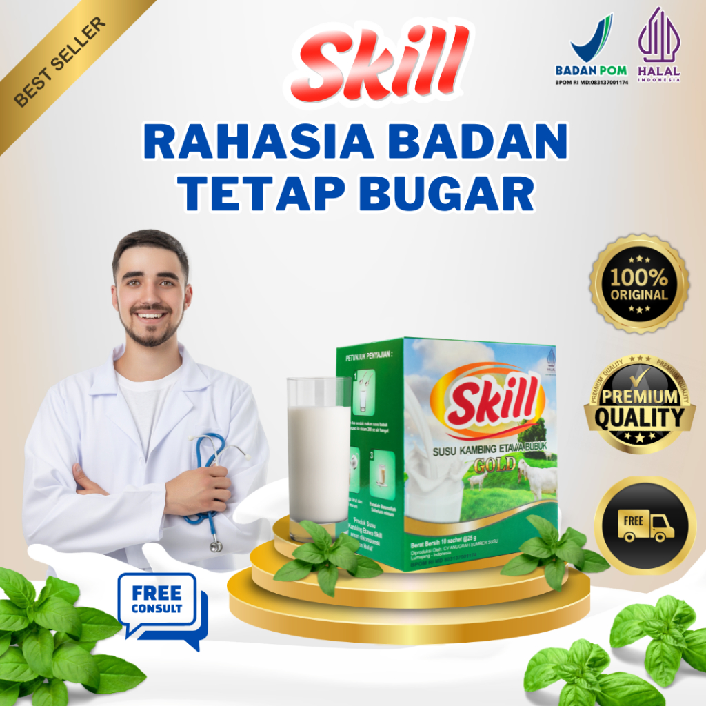 Susu Skill - Susu Kambing Etawa Bubuk 250g Rasa Original Rendah Gula Rahasia Badan Tetap Bugar