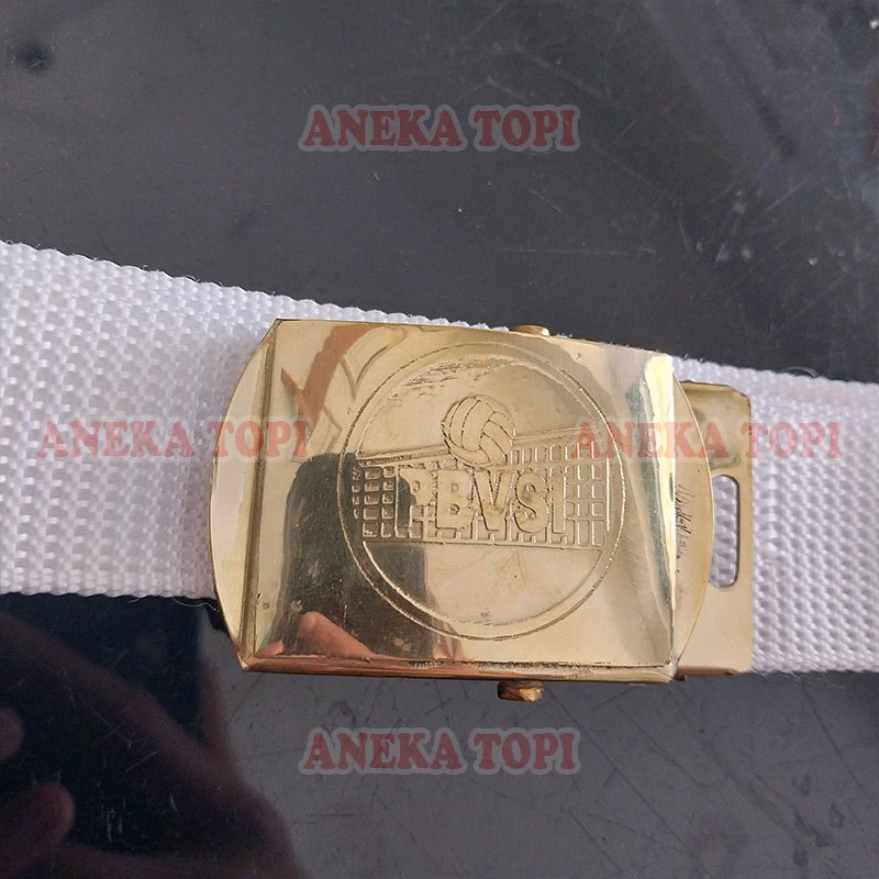 Sabuk Logo PBVSI Premium Ikat Pinggang PBVSI Premium Logam Kuningan - Aneka Topi