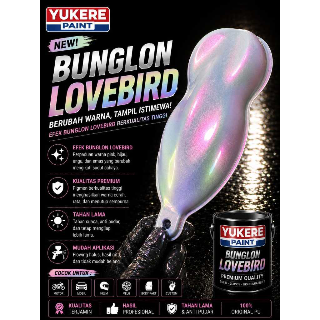 cat bunglon lovebird pu/cat bunglon premium/cat bunglon putih pu 250ml