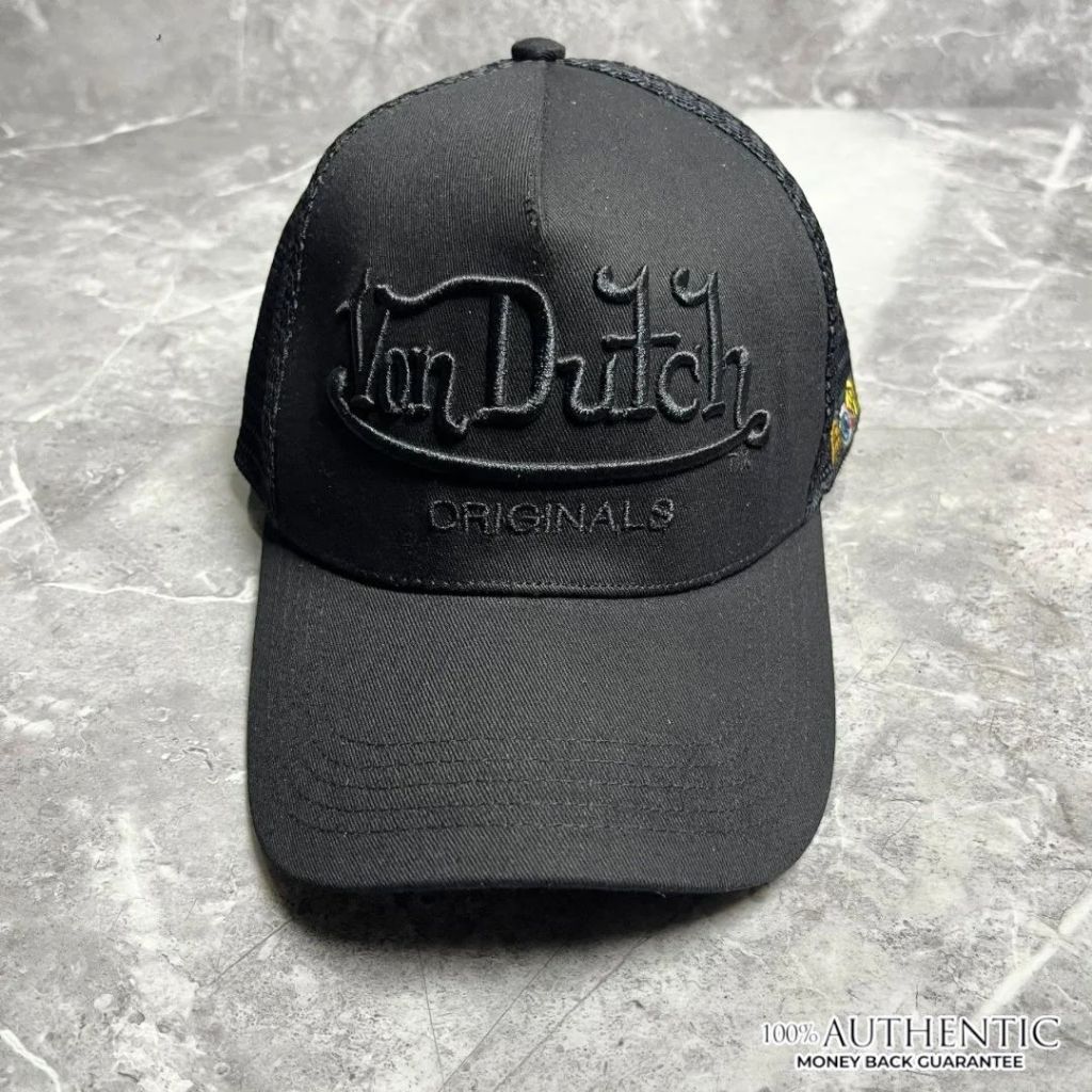 Von Dutch Trucker Cap Black on Black Bordir 100% Cotton VTP-01