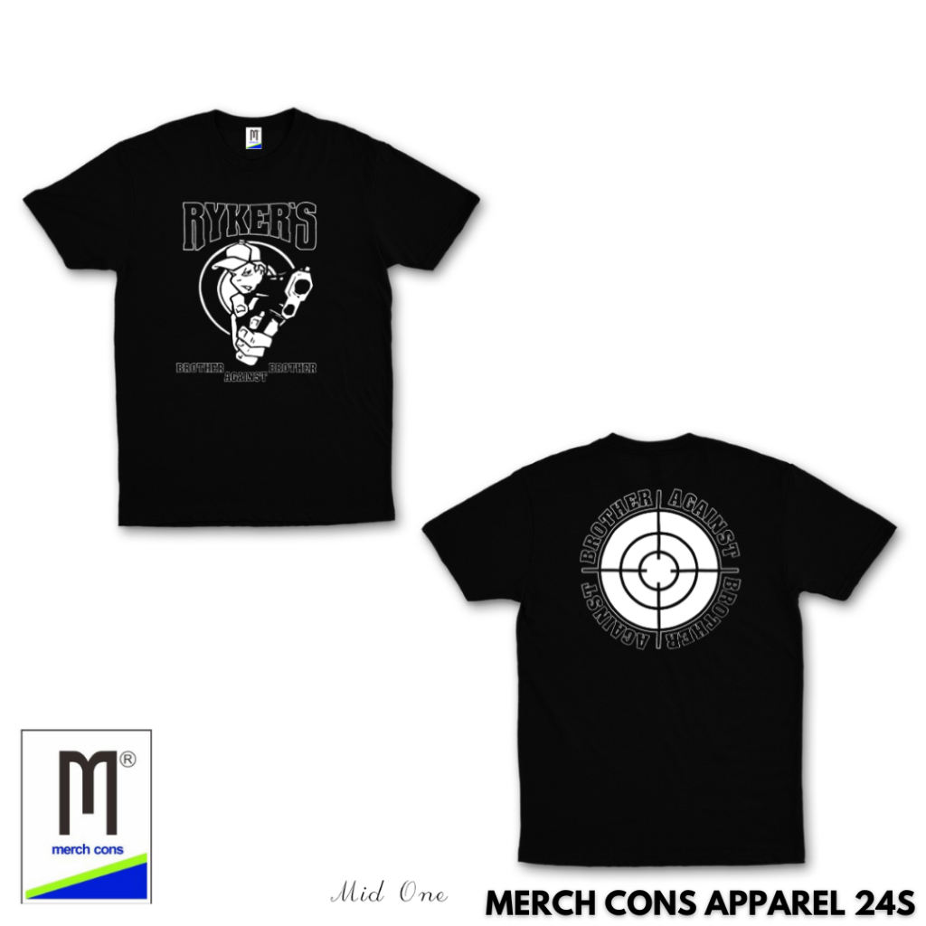 KAOS BAND RYKERS TAG MERCHCONS APPAREL BASIC 24S SIZE LUAR / H130