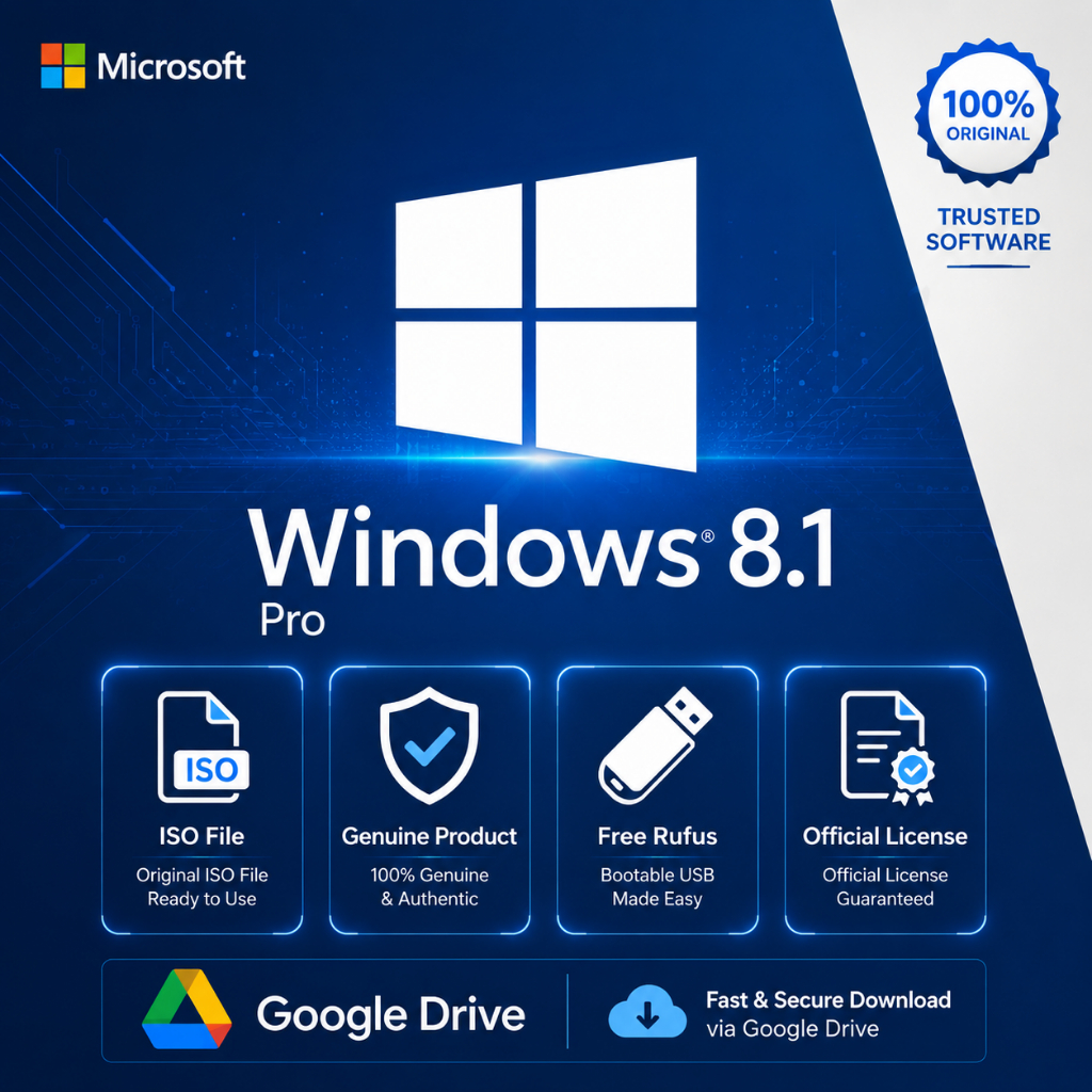 Windows® 8.1 Professional 32 Bit 64 Bit Original Produk Key License Free Activation