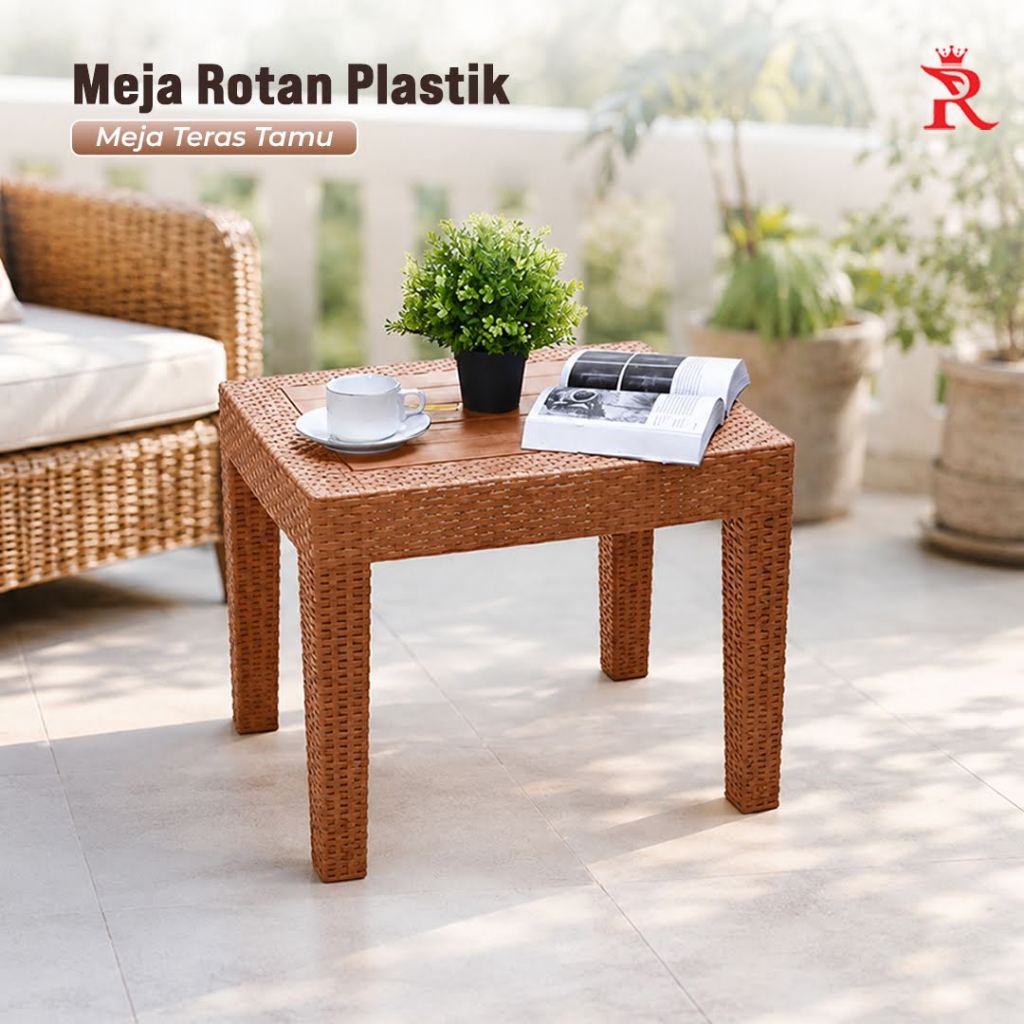 Meja Rotan Plastik Tabitha Meja Teras Tamu