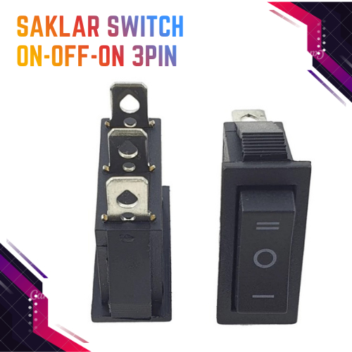 Saklar Toggle Rocker 3 Posisi 3 PIN ON OFF ON Tombol Universal LED Lampu Motor Mobil