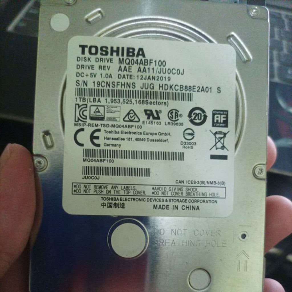Hardisk 2.5  1TB Rusak | HDD Laptop Sata Rusak