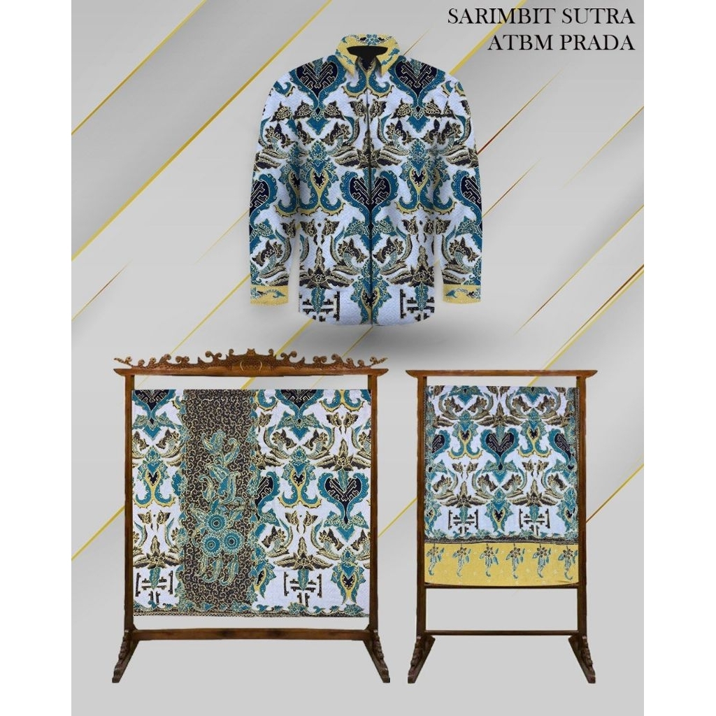 kain batik tulis pria wanita batik tulis Sarimbit Perada berbahan sutera atbm halus
