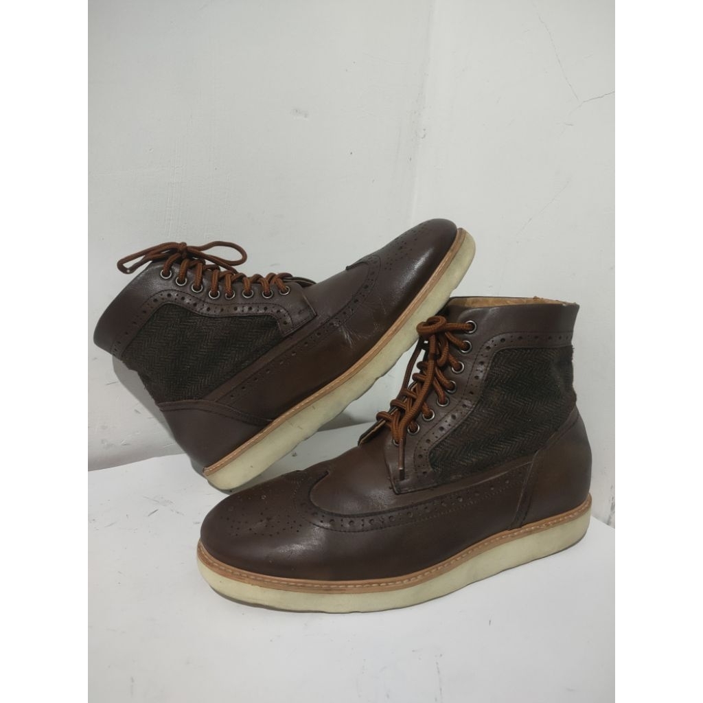 Sepatu Boots Hawkins Wingtip Tapak Mocto, Size 41
