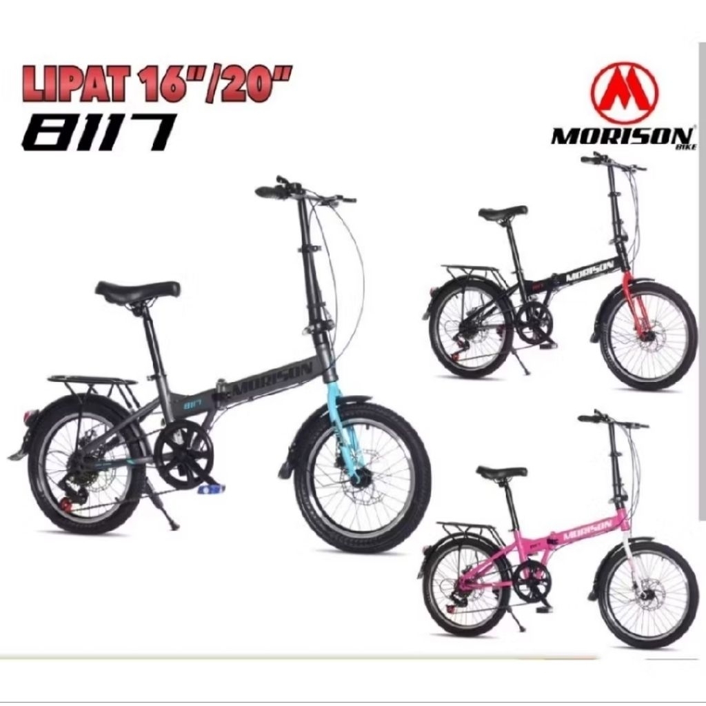 Sepeda Lipat 16 20 inch Morison 7 speed spakbor boncengan
