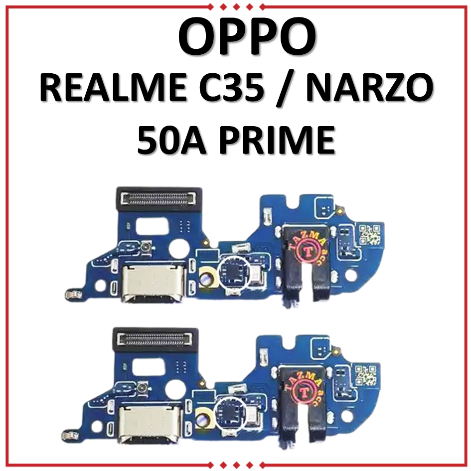 PCB PAPAN CONEKTOR CAS FLEXIBEL PAPAN CAS REALME C35 / NARZO 50A PRIME + CON H / F + MIC ORIGINAL 10