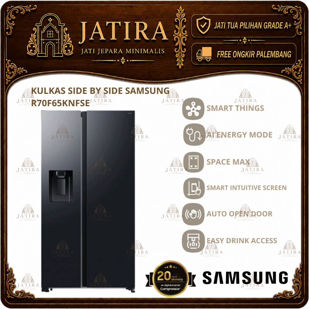 Kulkas Side by Side SAMSUNG  R70F65KNFSE | Kulkas SAMSUNG 2 Pintu Murah Palembang | Elektronik Murah