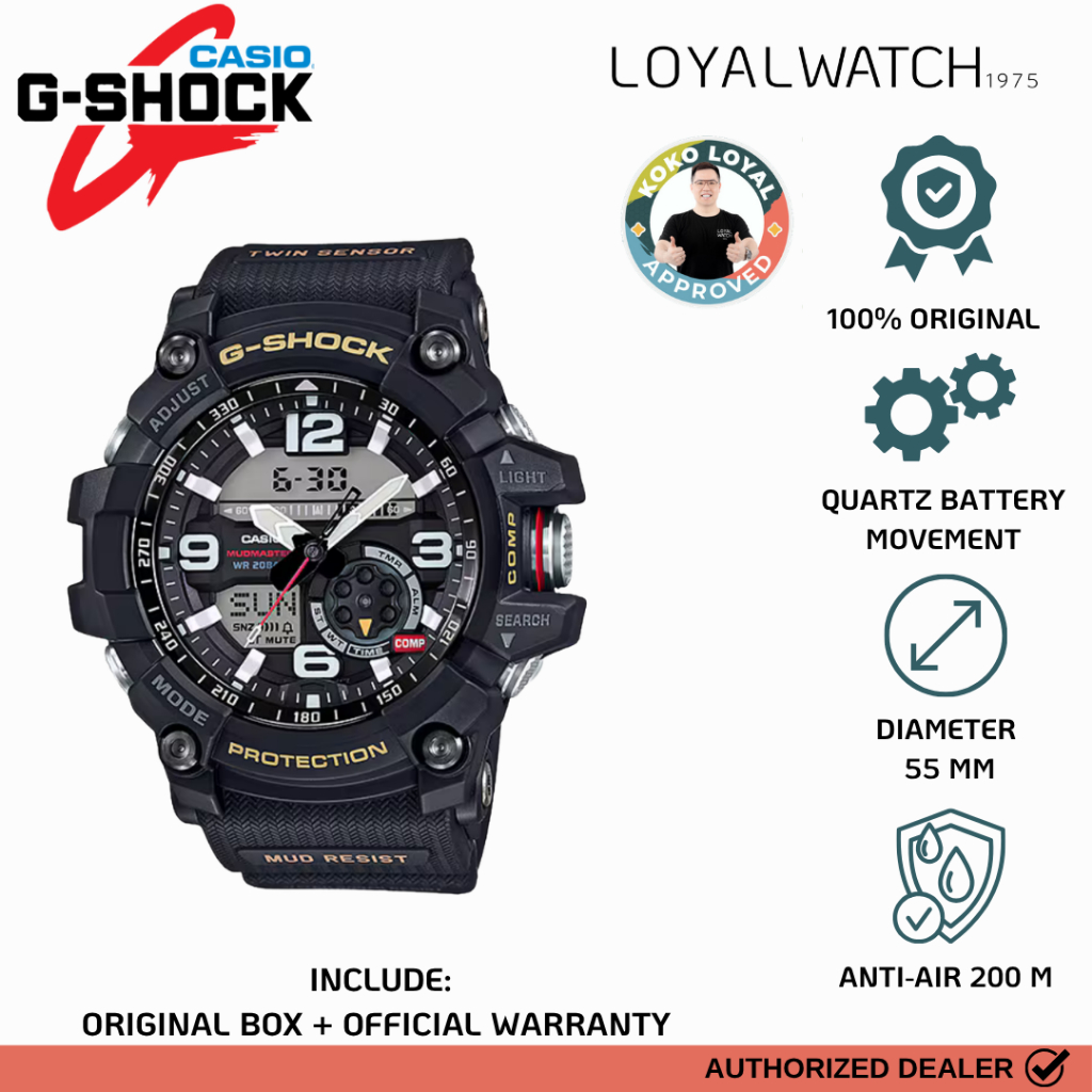 Jam Tangan G-Shock Mudmaster Master of G-Land Pria GG-1000-1A Black Rubber Original Garansi Resmi