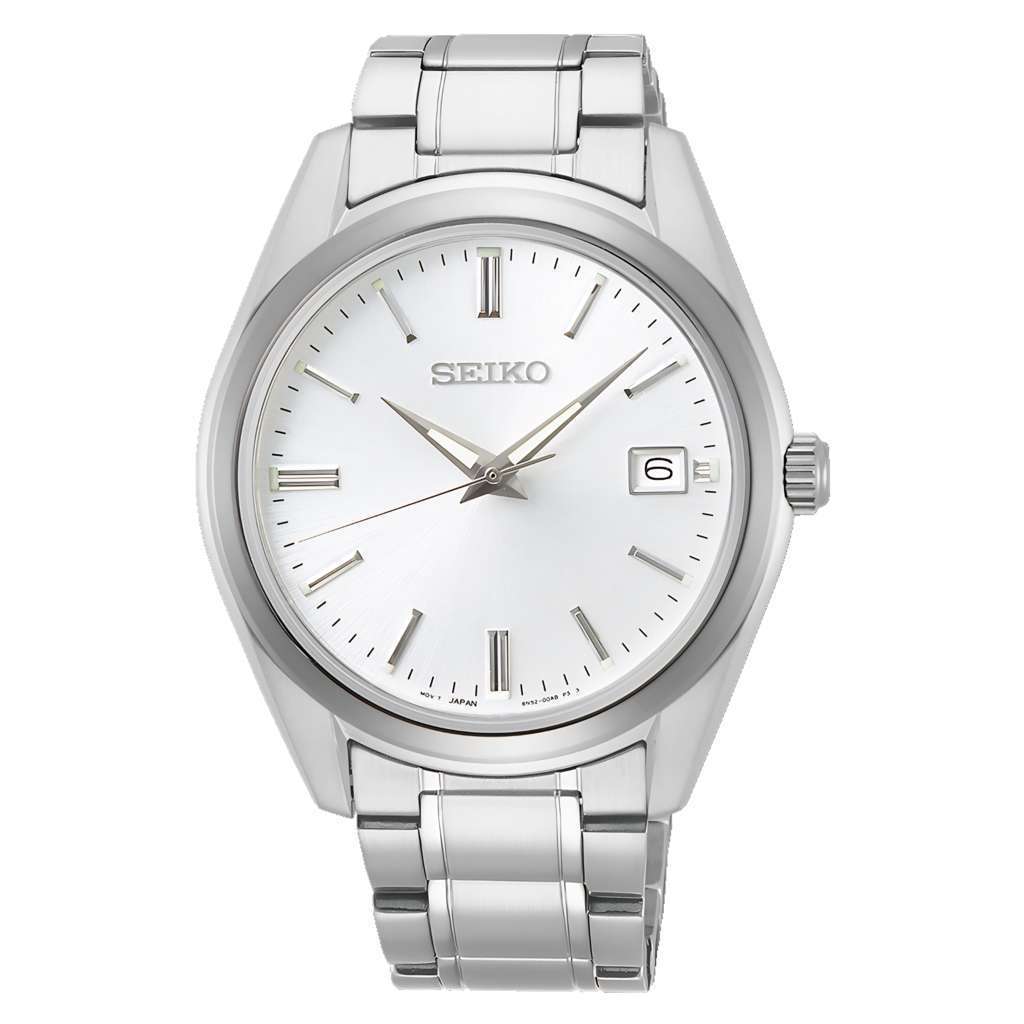 Seiko SUR307P1 Jam Tangan Pria Original Quartz Sapphire Silver Dial Stainless Steel 100M