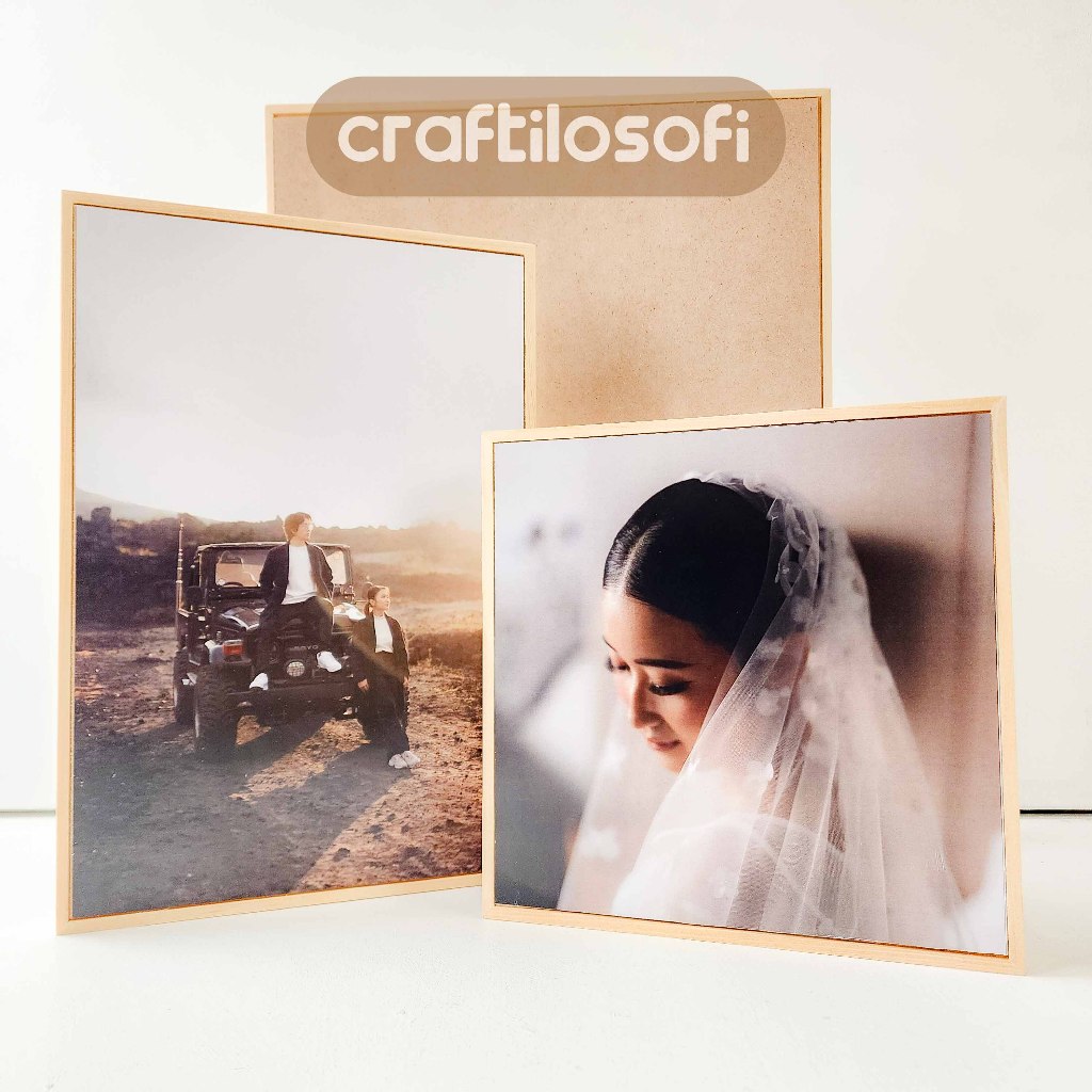 Frame Blok Kayu Pinus | Frame Foto Dengan MDF | Bingkai Foto
