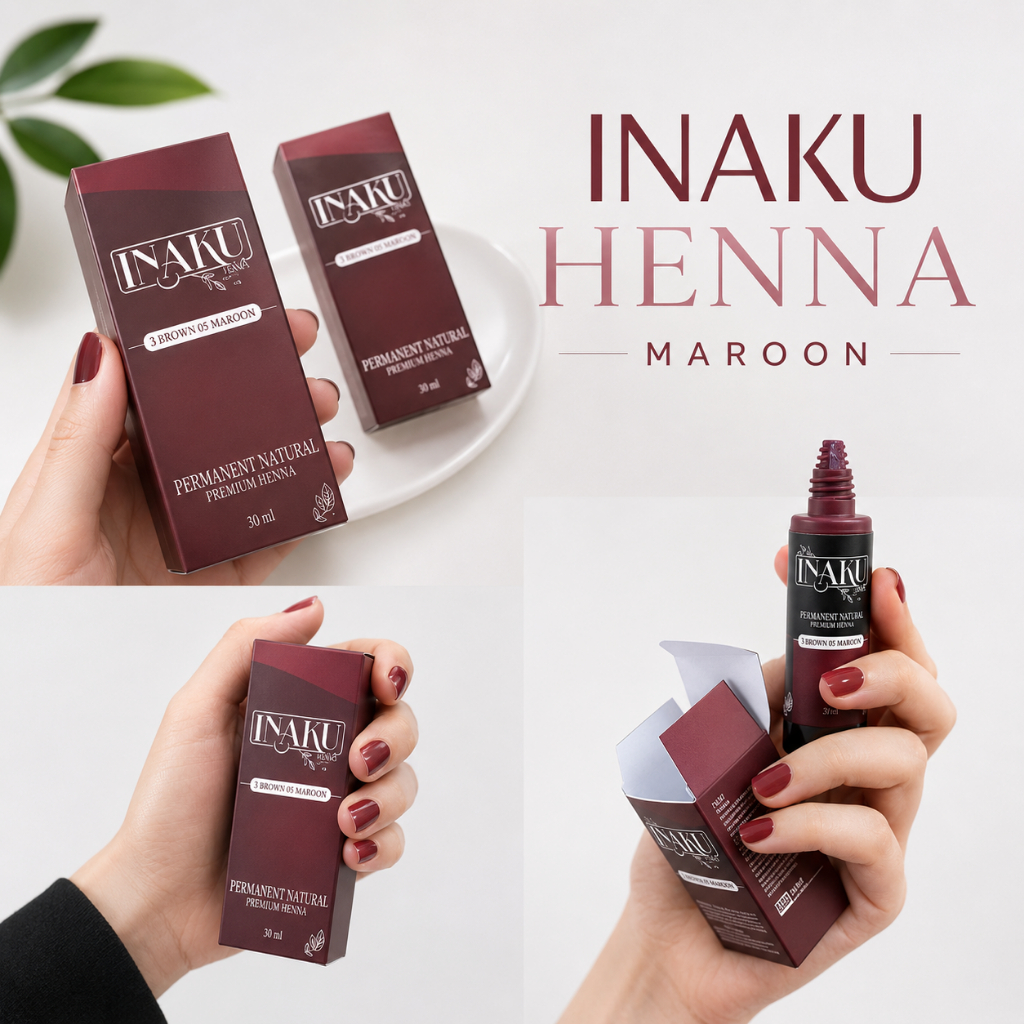 Inaku Henna Kuku Original | Inai Kuku Muslimah Warna  Maroon Merah Hitam Coklat