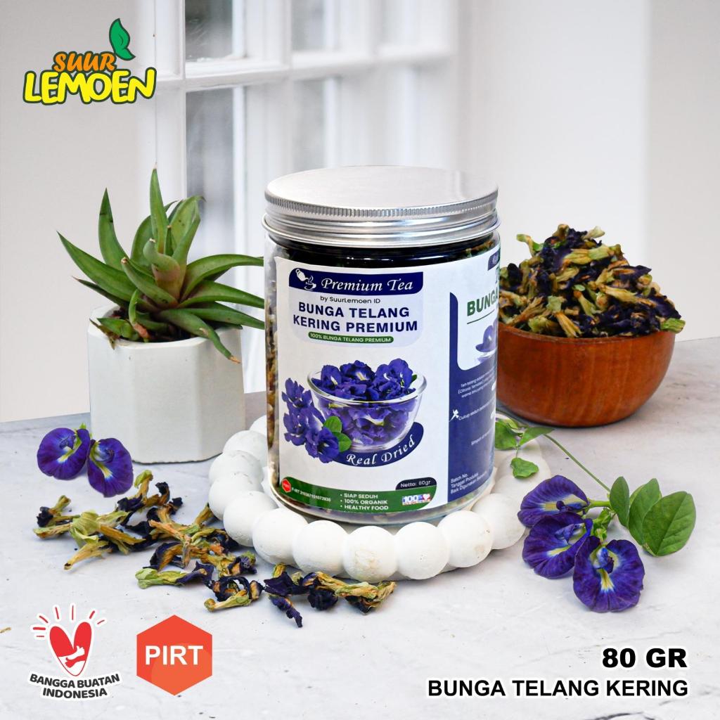 Suur Lemoen Teh Bunga Telang Kering 80 Gram Bunga Telang Kering Premium