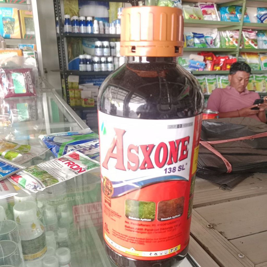 Asxone 138 sl  1L herbisida pembakar rumput mati seketika
