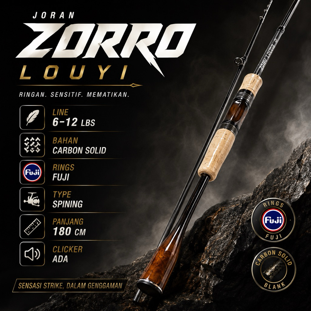joran fuji zorro louyi solid carbon medium light clicker