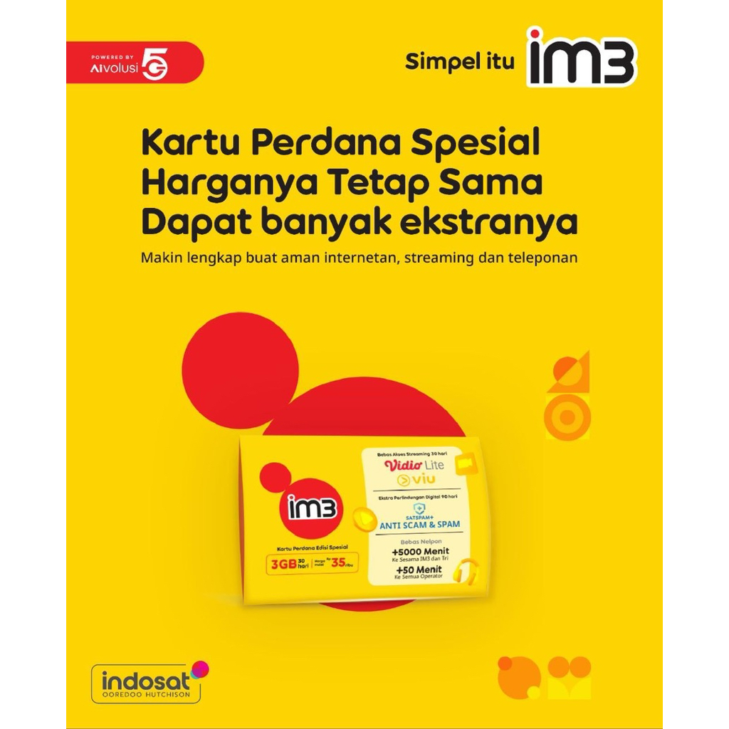 Perdana Paket Data 3GB Im3/Kartu paket Im3 3GB