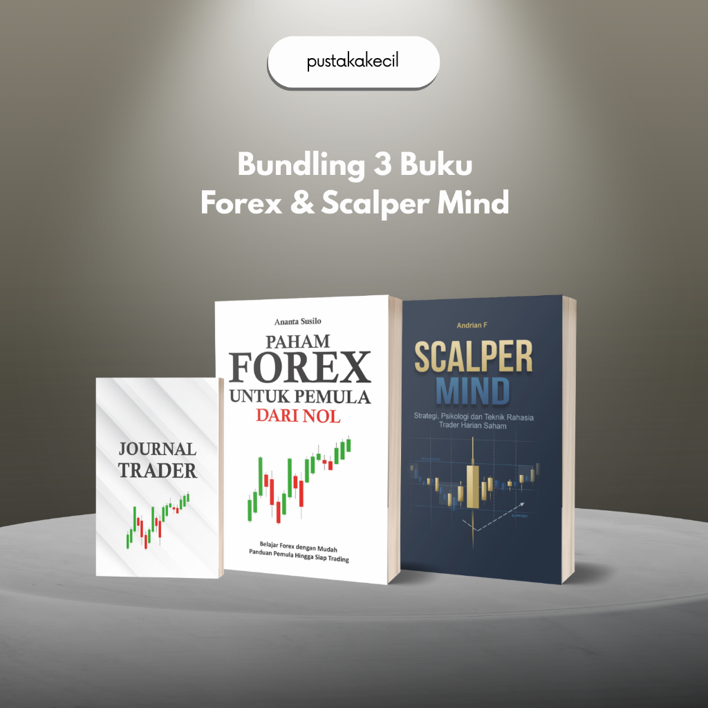 Paket Murah 3 Buku Forex untuk Pemula + Scalper Mind + Jurnal Trader | Belajar Trading dari Nol - Ya