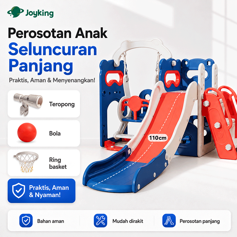JOYKING Mainan Perosotan Anak Ayunan MOLION Biru L - Stabilitas Tinggi, Anti-Slip, Mudah Dipindahkan