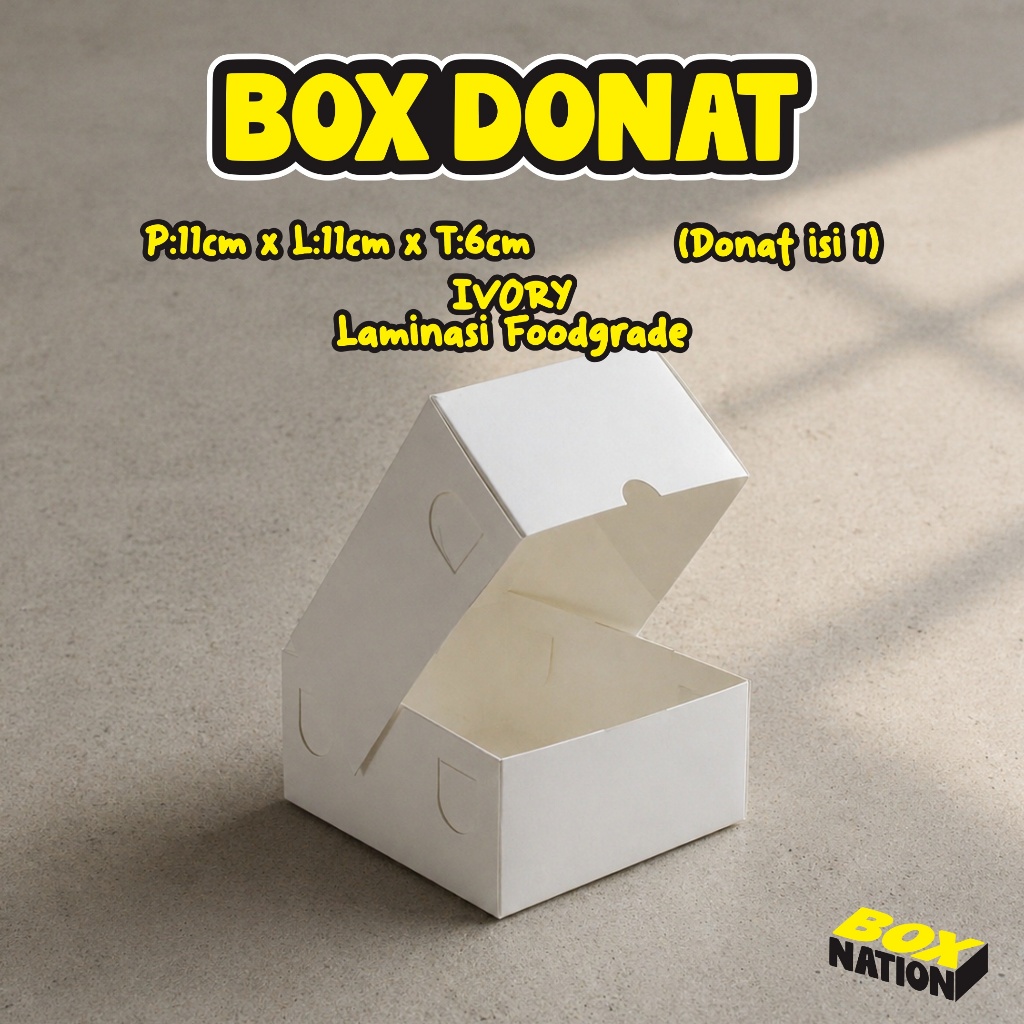 Box Donat 11x11x6 cm isi 1 ( XS ) / Box Ivory size XS / Dus Donat isi 1 / Box Donat murah / Box Ivor