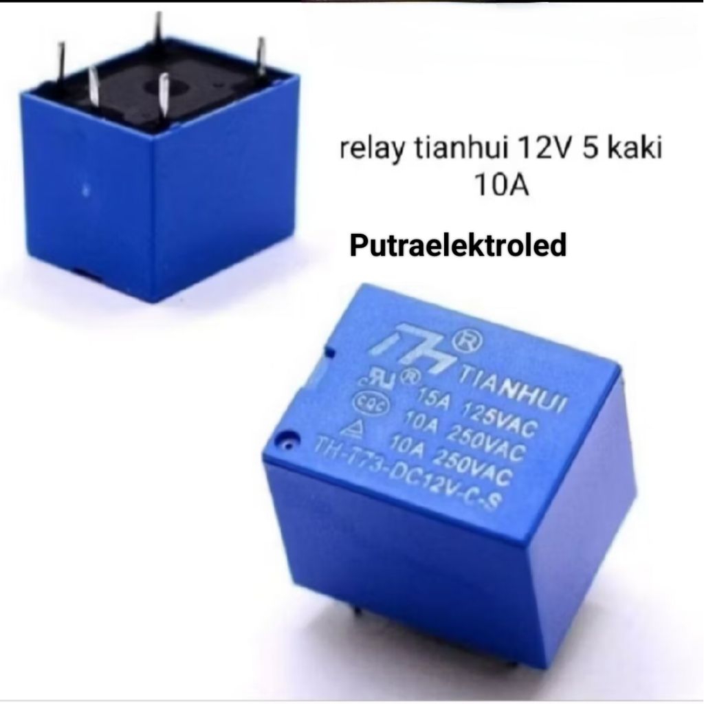 RELAY DC 12V 10A 5 PIN TIANHUI JUAL PER/50PCS - Relay Tianhui dc 12v 10 Amper 5kaki
