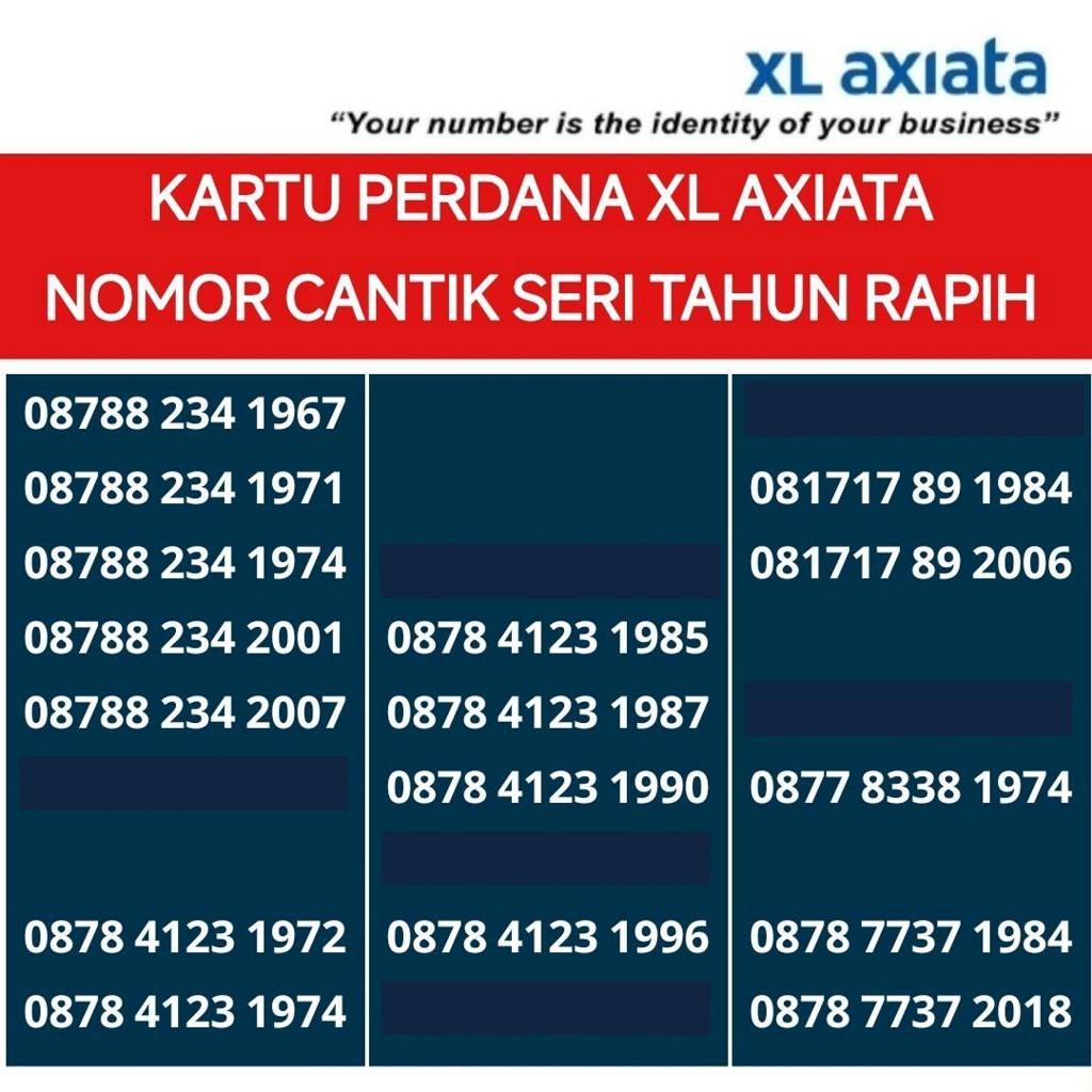 nomor cantik XL seri tahun kartu perdana nomer cantik pilihan dan axis