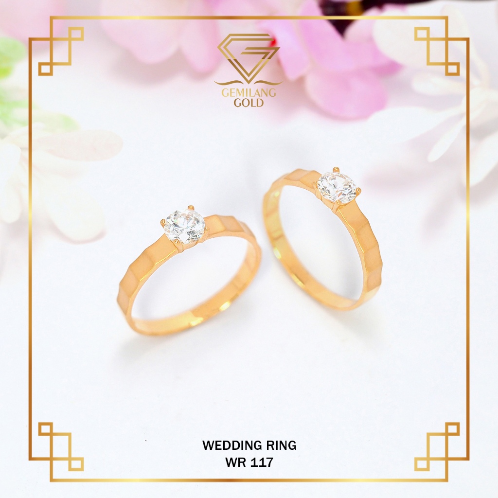 Cincin Emas Wedding Cincin Couple Cincin Nikah Kadar 8K/375 Gemilang Gold (WR 117)
