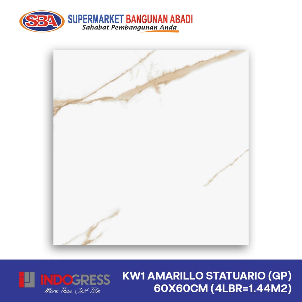 Keramik Lantai Granite Indogress Kw1 Amarillo Statuario (Gp) 60X60CM