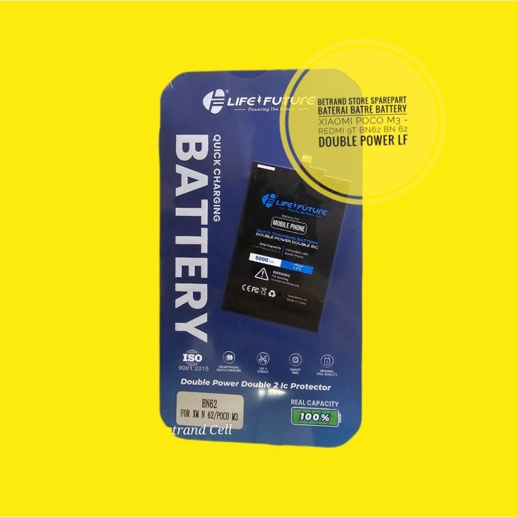 BATERAI BATRE BATTERY XIAOMI POCO M3 - REDMI 9T BN62 BN 62 DOUBLE POWER LF