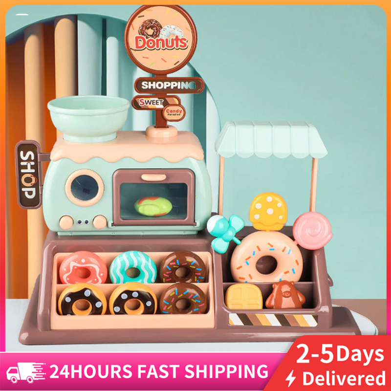 JOYTOYS1  34 Buah Set Mini Surga Permen Mainan Kasir Toko Donat untuk Anak-Anak