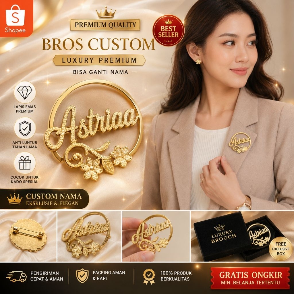 Bros Custom Nama Pin Nama Custom Bros Hijab Bros Logo