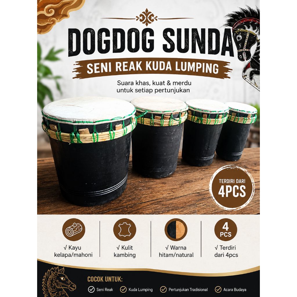 Fullset Dogdog Sunda Seni Reak Kuda Lumping