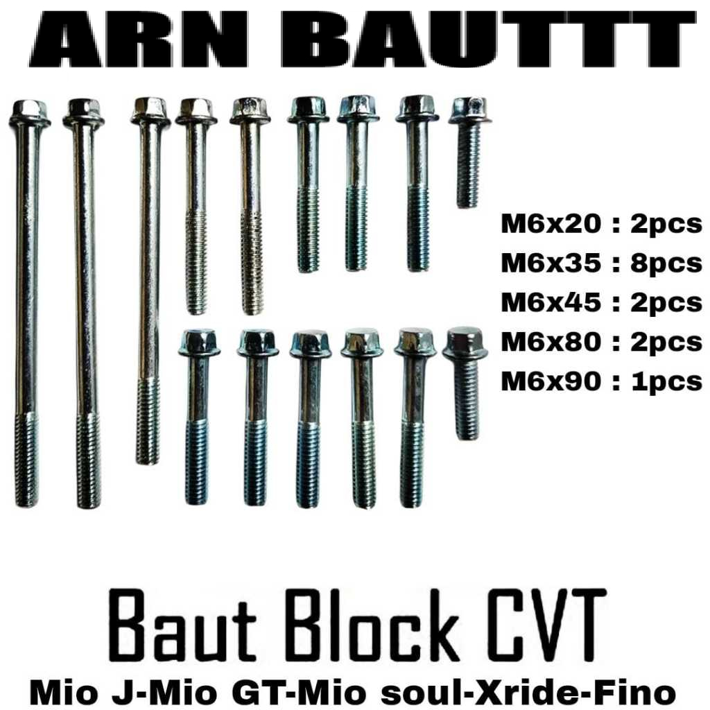 BAUT BLOCK CVT/BLOCK MESIN SET ( MIO J,,MIO SOUL,,MIO GT,,X-RAIDE,,FINNO )