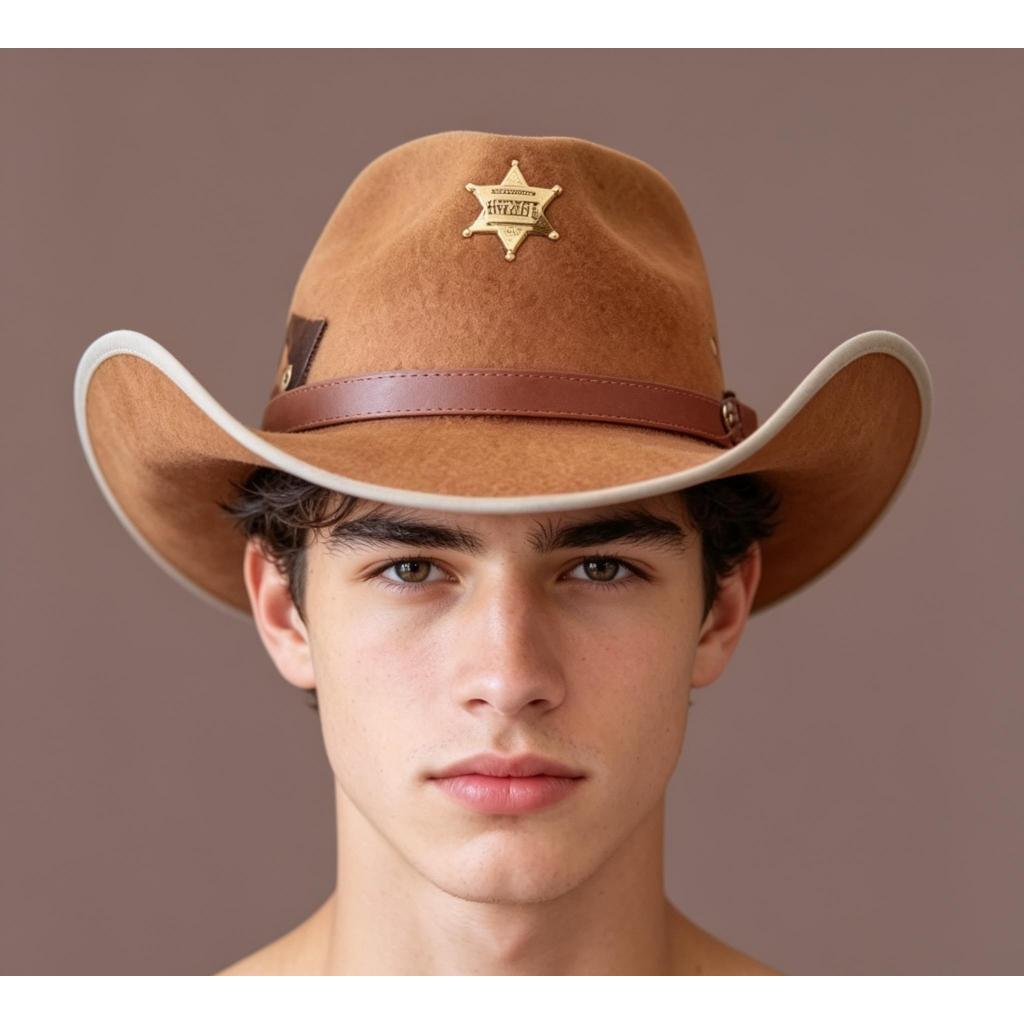 Topi Laken Koboy Sheriff Dewasa (Topi Laken Koboy Sheriff Dewasa)