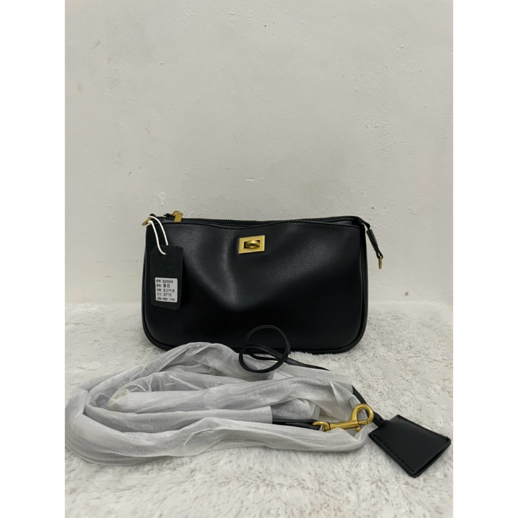 [New Collection] Genuine Leather Basic Small Bag Dupe Rodeo Model - Black | Shoulder Bag | Sling Bag