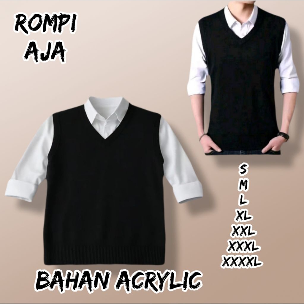 ROMPI / Vest RAJUT PRIA LD 85 / 90 / 110 / 120 / 130 / 140 / 150 ROMPI/Vest RAJUT PRIA JUMBO BIG SIZ