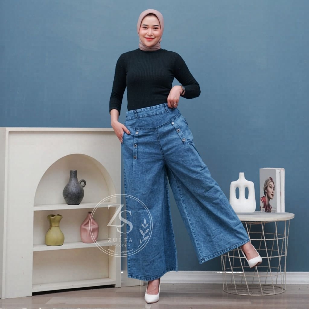 Zulfa Celana Jeans Kulot  Paula | Kulot Jeans Higtwaist Paula | Jeans Paul