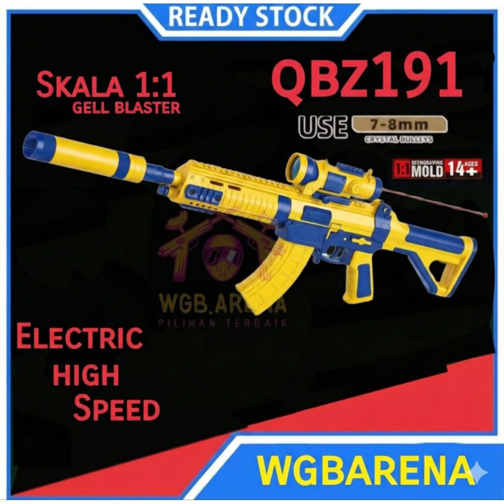 TERKOMPLIT Mainan Anak Tembak Air Otomatis Gun Model M416 3291 -p90 OBZ AUG  USB baterai electrik au