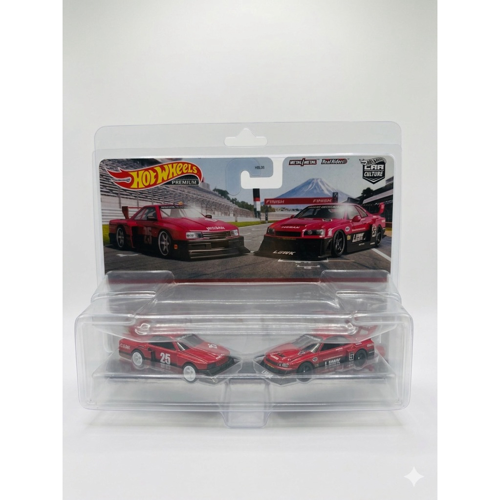 HOTWHEELS PREMIUM TWIN PACK LBWK NISSAN SKYLINE ER34