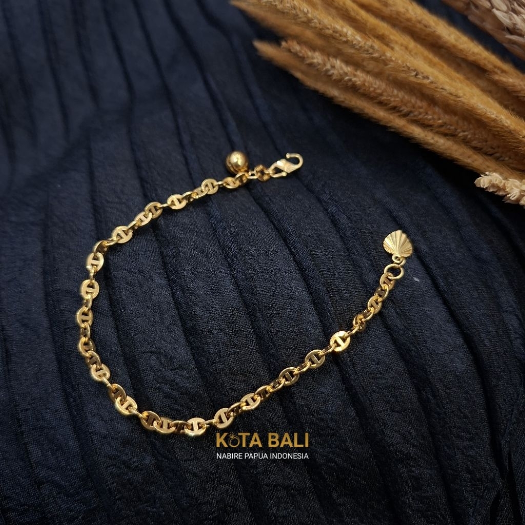 Gelang emas 875 (20k) model Hermy polos